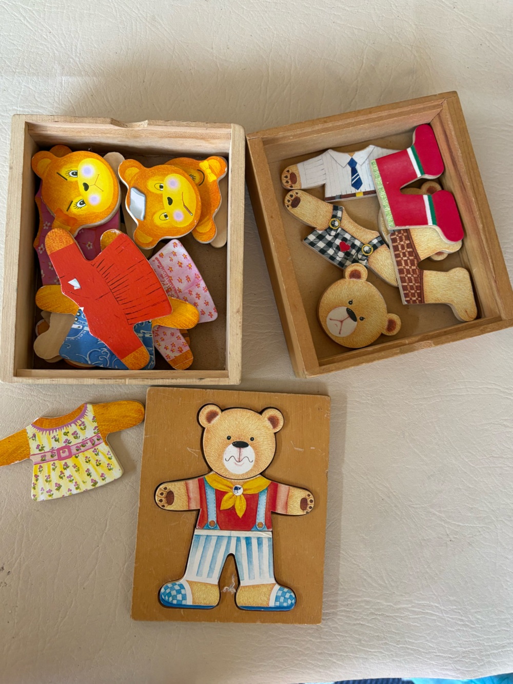Kids Wooden Bear Puzzle boxes